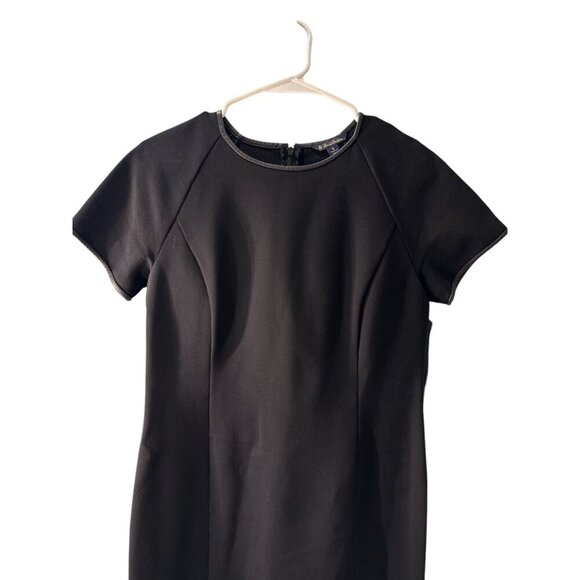 Brooks Brothers Classic Essential Stretch Sheath Dress Leather Trim Size 8 Pre-O - Picture 3 of 7